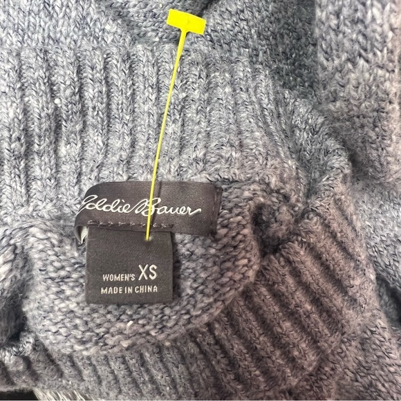Eddie Bauer sweater turtleneck knitted heathered grey comfy winter warm cozy top - Picture 7 of 8
